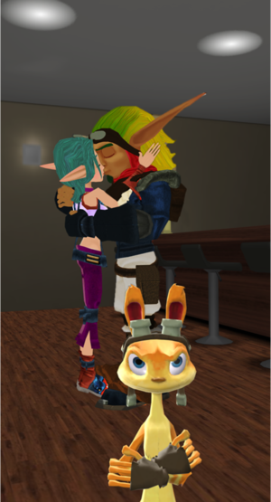 Get A Room You Two. Geez   Daxter  Jak and Keira Kiss