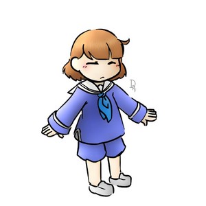 Lil Pup!Frisk in her Usual Clothes
