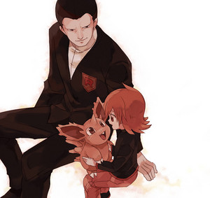 Little Silver and Giovanni with a Male Nidoran