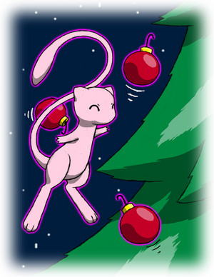  Mew Decorating a natal pohon