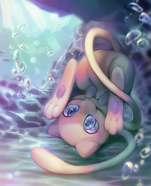 Mew Playing Underwater
