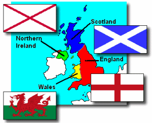  The United Kingdom Map With All 4 Flags
