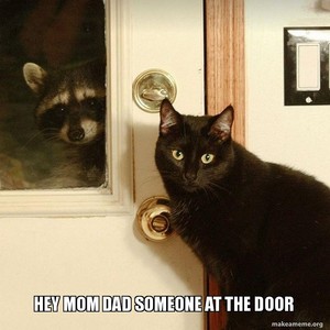  こんにちは mom dad someone at the door