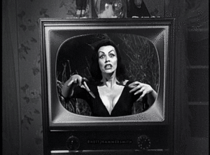  vintage हैलोवीन gif goth spooky Vampira 1950s