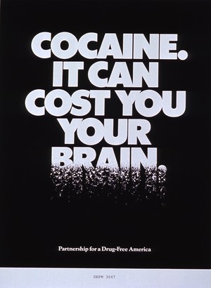 "Cocaine It Can Cost toi Your Brain" ad (1987)