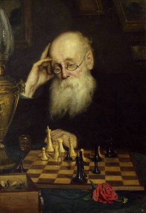  chess players painting portraits