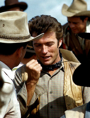  Clint Eastwood on the set of Rawhide (early 1960s)