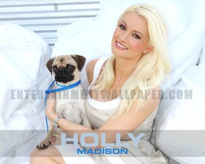 Famous Model Holly Madison With A Pug