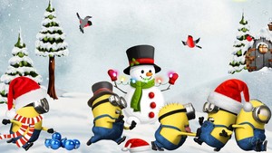  Minions Christmas achtergrond