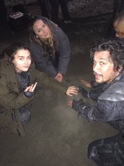 On the set of the 100