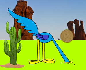  Road Runner burying his head in the sand