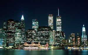 The Manhattan Skyline At Night