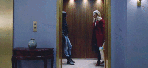  Jessica with Trish exiting the elevator