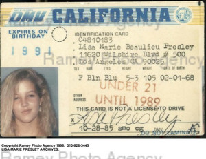 Lisa Marie's Old Driver's License 