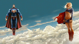  superman Supergirl in The Clouds