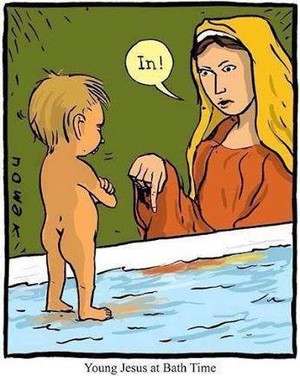  Young Иисус at Bath Time