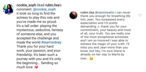  showrunner Lisa Rubin paying homage to her Актрисы