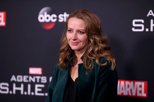  Amy Acker attends Agents of Shield 100th episode party