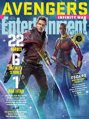  Avengers: Infinity War - Star-Lord and Okoye Entertainment Weekly Cover