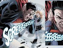 Black Canary screaming at Superman