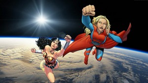  Wonder Woman & Supergirl 壁紙 - In 宇宙 1