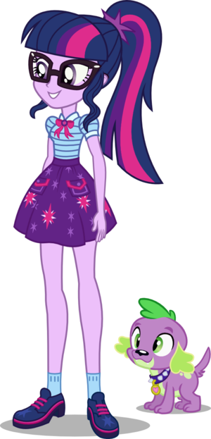 twilight sparkle and spike   eqg shorts by seahawk270 dbub1bs