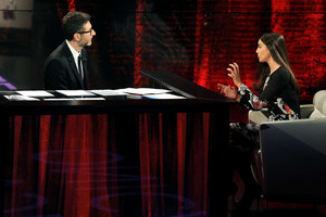  Monica Bellucci on “Che tempo che fa” TV 显示 in Milan