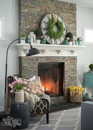  Spring / easter fireplace decor