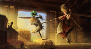  Barbie and the Three Musketeers concept art kwa Walter P Martishius vs. Completed scenes