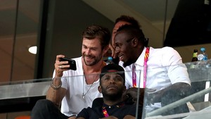  Chris and Olympic Medalist,Usain Bolt