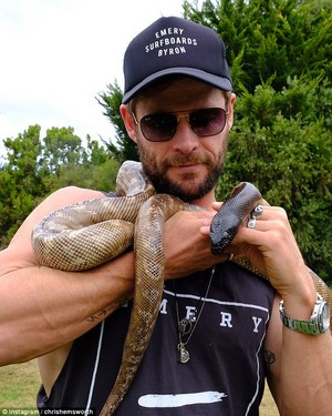 Chris holding a snake