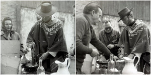 Clint Frying some eggs on the set of For a Few Dollars More