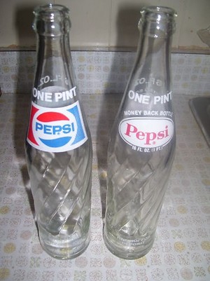  Vintage Glass Pepsi Bottles