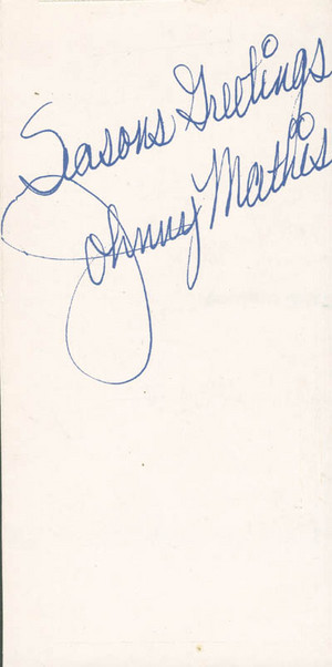  A Vintage Johnny Mathis Autograph