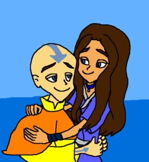  Aang and Katara Cinta Together.