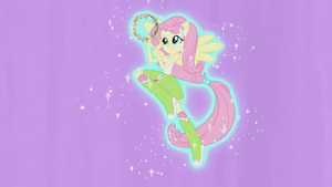  Fluttershy hovering with tambourine EG2