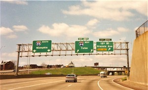  Interstate 55 North at Exit 207, I-44 West & 12th St/Gravios Ave exits (1991)