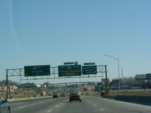  Interstate 70 East at Exit 231B, Earth City Expwy North exit (1999)