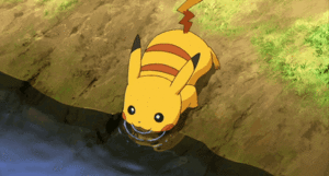  Pikachu drinking water