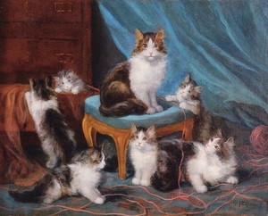  Cat And Her Kätzchen