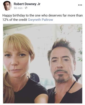  Robert Downey Jr’s adorable birthday posts to Gwyneth Paltrow (September 27, 2018)