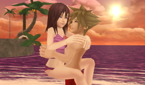  zz Happiness Sora and Kairi de praia, praia dia zz