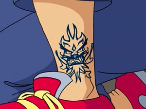  Tarakudo Mark as a tattoo on Jade’s leg