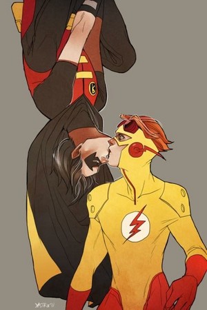  Young Justice Robin Kid Flash Kiss the boy