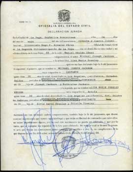  1994 Jackson/Presley Marriage License