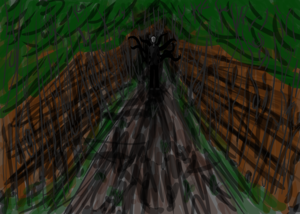  Digital Illustration of Slender-man in the Forest
