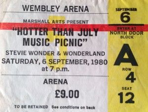  A Vintage کنسرٹ Ticket Stub