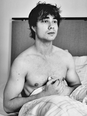  Alexander Rybak shirtless and sexy in black and white