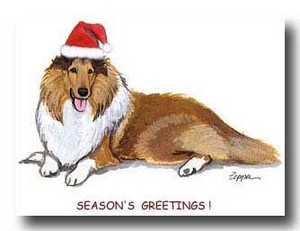  Natale collie Card