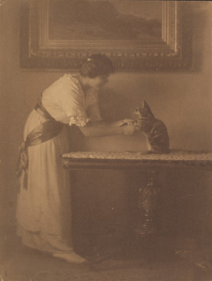  Lady Playing With Her Cat